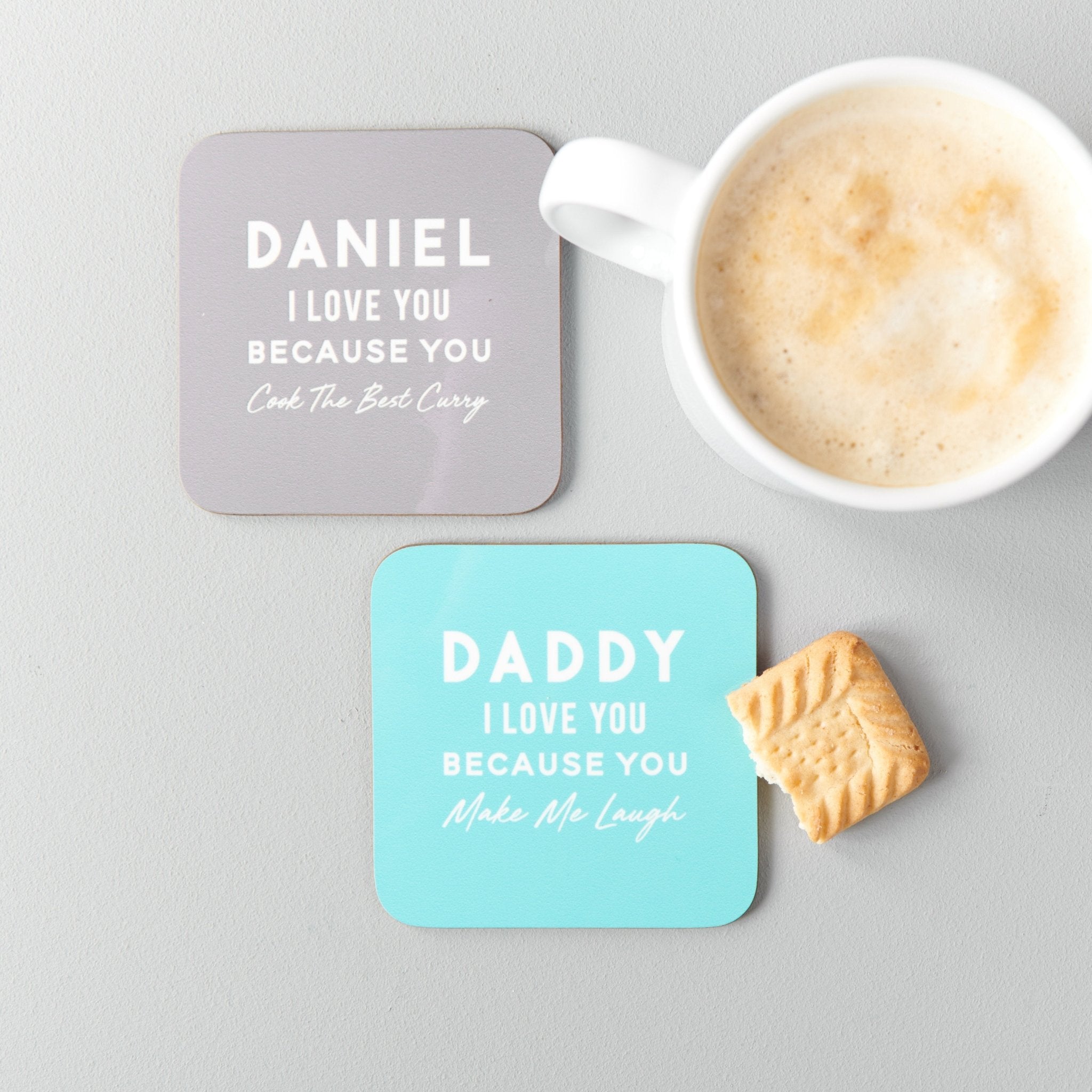 Oakdene Designs Coasters Personalised 'I Love You Because' Drinks Coaster