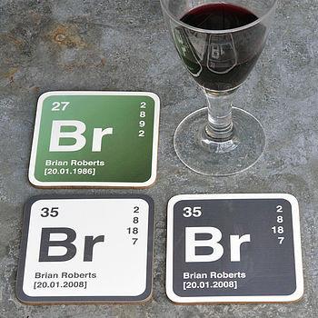 Oakdene Designs Coasters Personalised Periodic Table Coaster