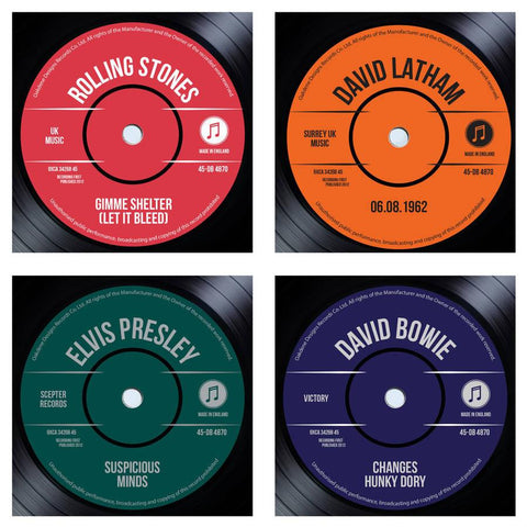 Oakdene Designs Coasters Personalised Record Vinyl Drinks Coaster