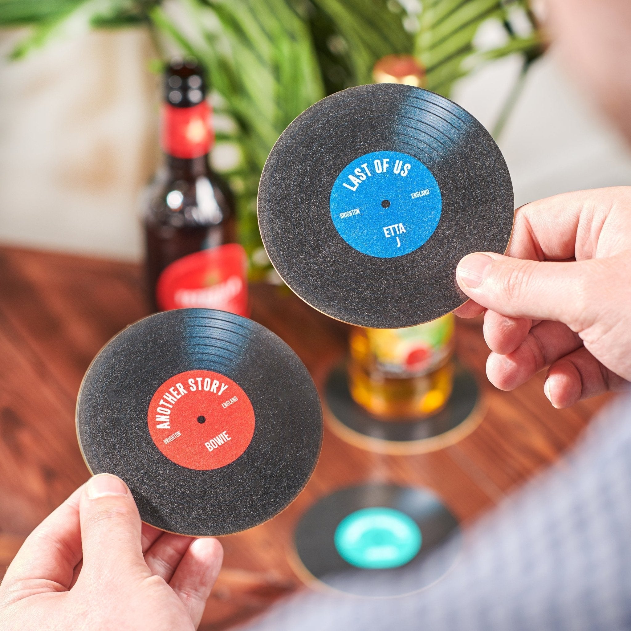 Oakdene Designs Coasters Personalised Vinyl Record Beer Mat Coasters