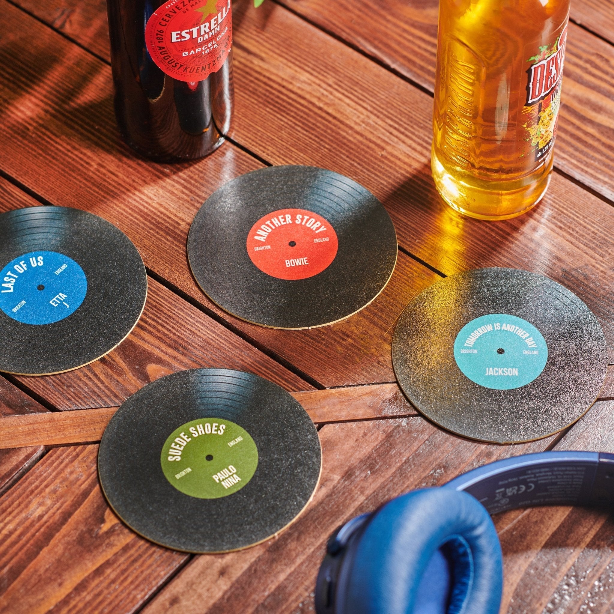 Oakdene Designs Coasters Personalised Vinyl Record Beer Mat Coasters