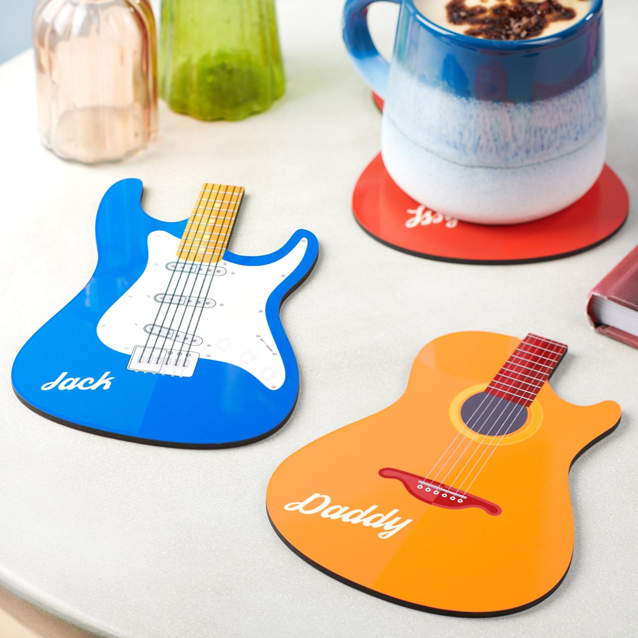 Oakdene Designs Coasters Personalised Wooden Guitar Coaster