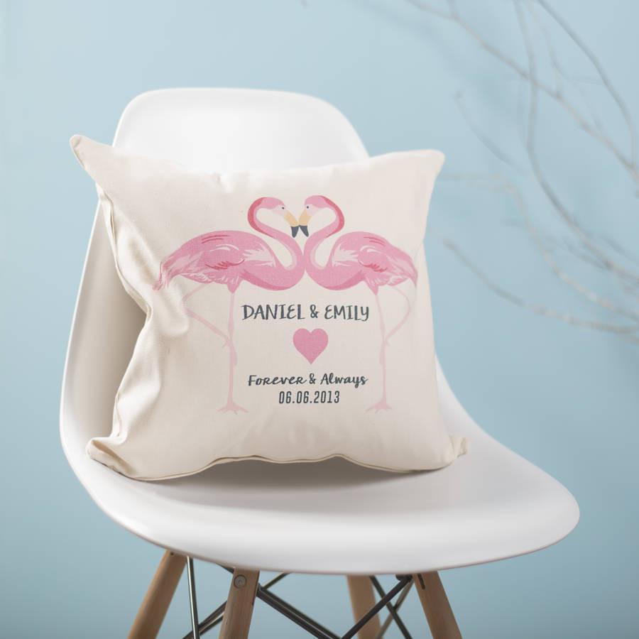 Oakdene Designs Cushions Personalised Flamingo Couples Cushion