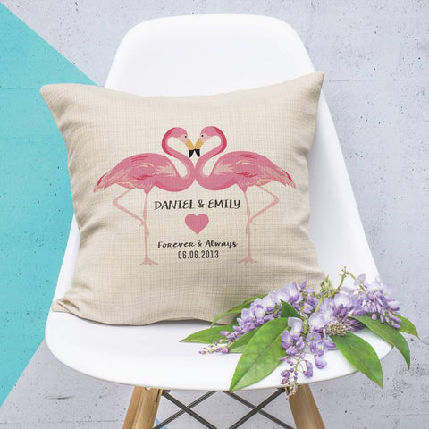 Oakdene Designs Cushions Personalised Flamingo Couples Cushion