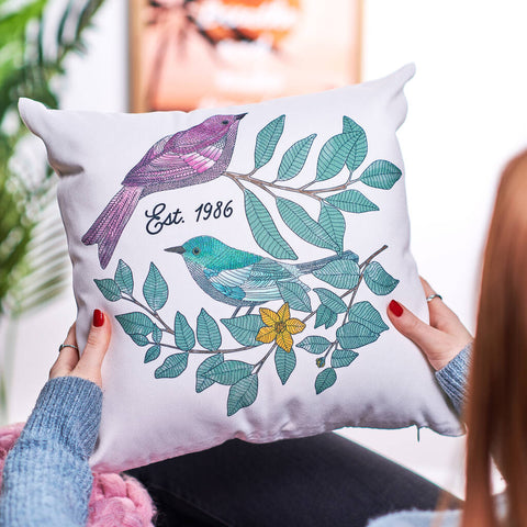 Oakdene Designs Cushions Personalised Love Birds Cushion