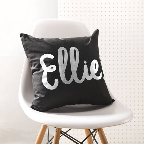 Oakdene Designs Cushions Personalised Metallic Name Cushion