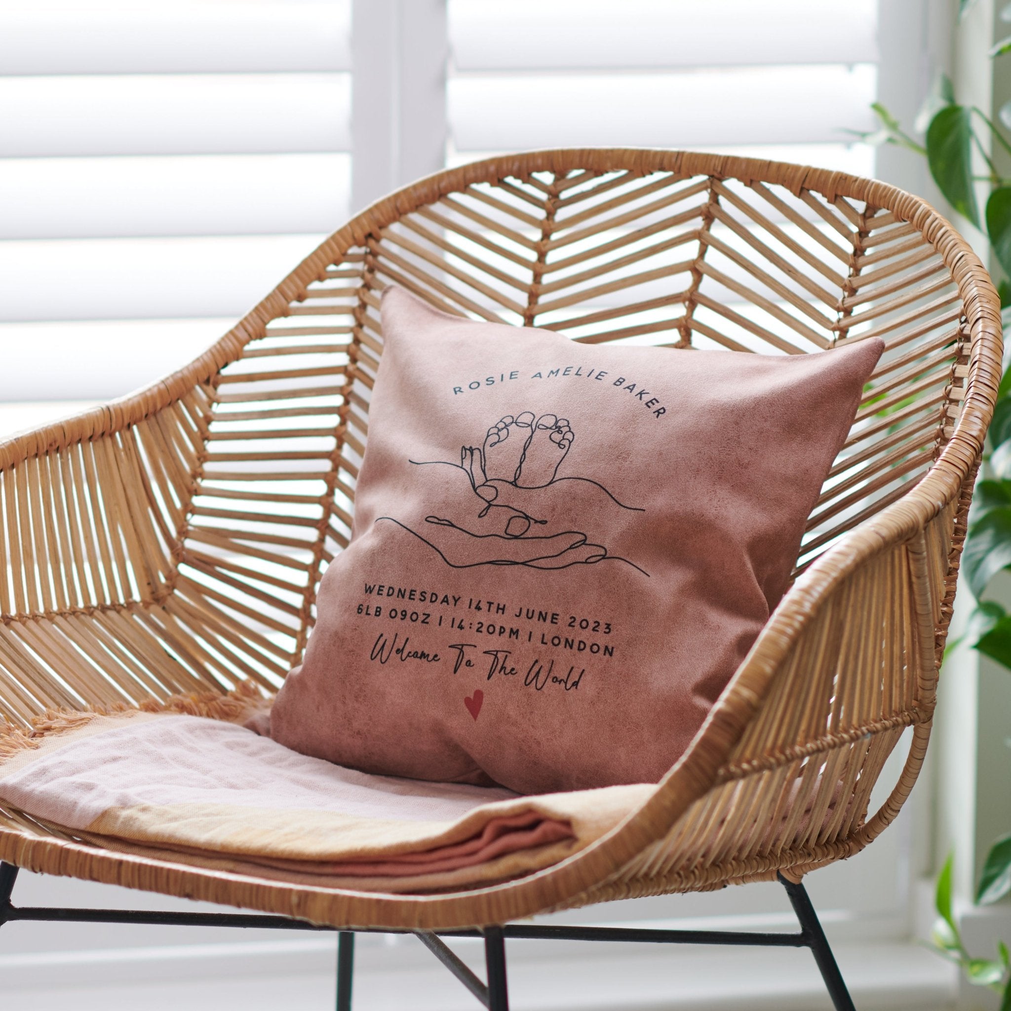 Oakdene Designs Cushions Personalised New Baby Cushion