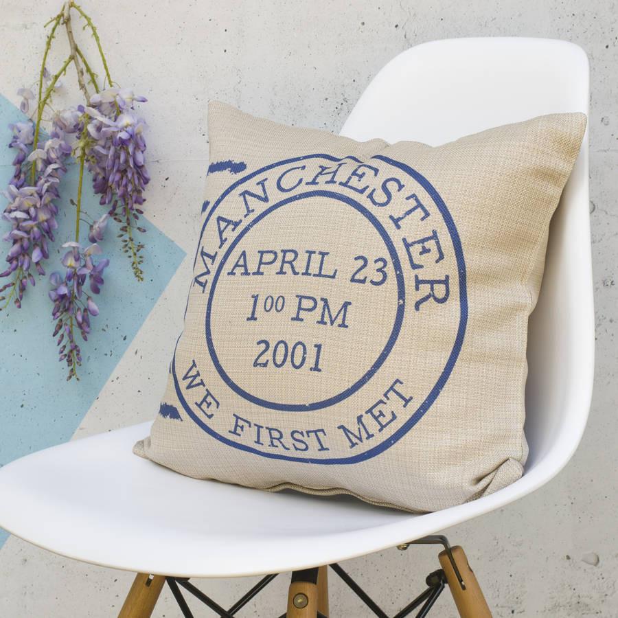 Oakdene Designs Cushions Personalised Postage Stamp Cushion