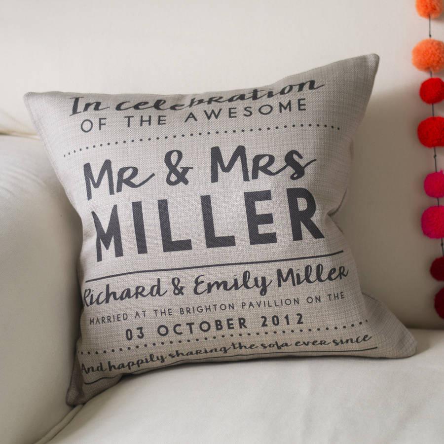 Oakdene Designs Cushions Personalised Wedding Couple Cushion