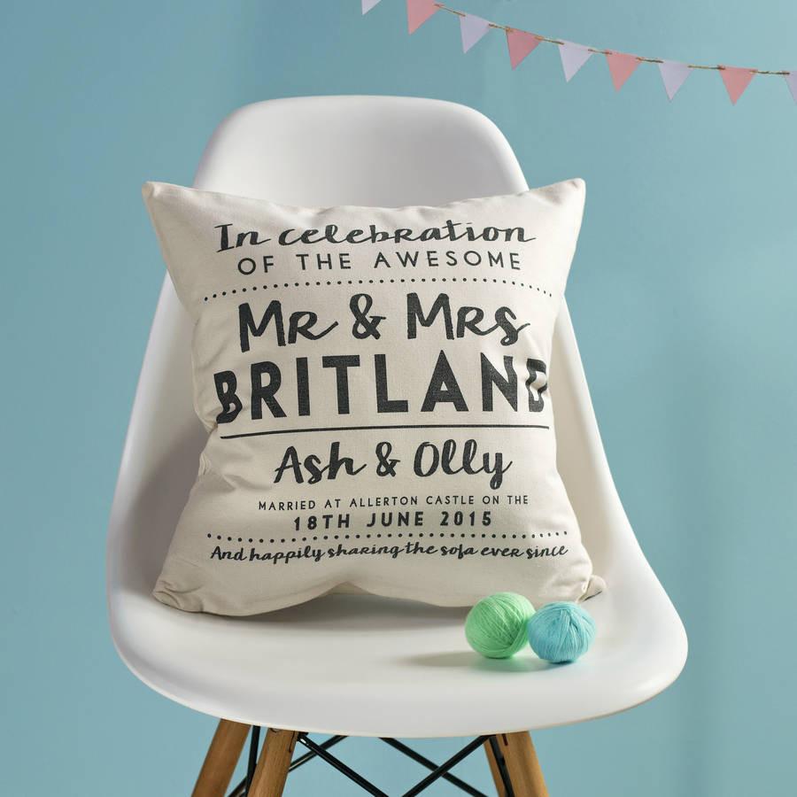 Oakdene Designs Cushions Personalised Wedding Couple Cushion