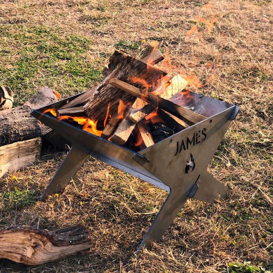 Oakdene Designs Fire Pit Personalised Slot Together Portable Camping Fire Pit