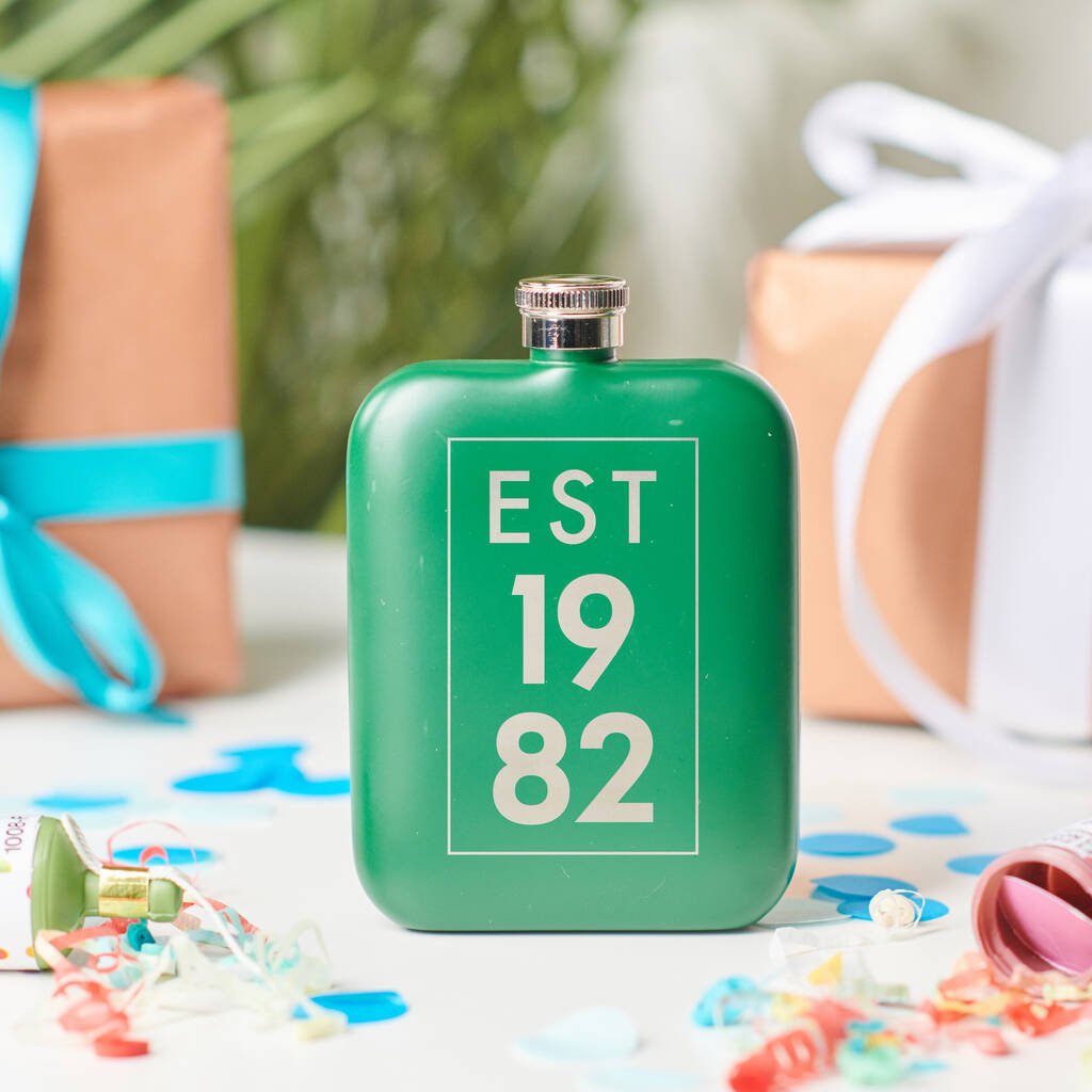 Oakdene Designs Food / Drink Personalised 40th Birthday Year Hip Flask