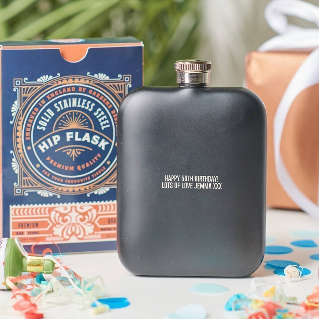 Oakdene Designs Food / Drink Personalised 50th Birthday Year Hip Flask