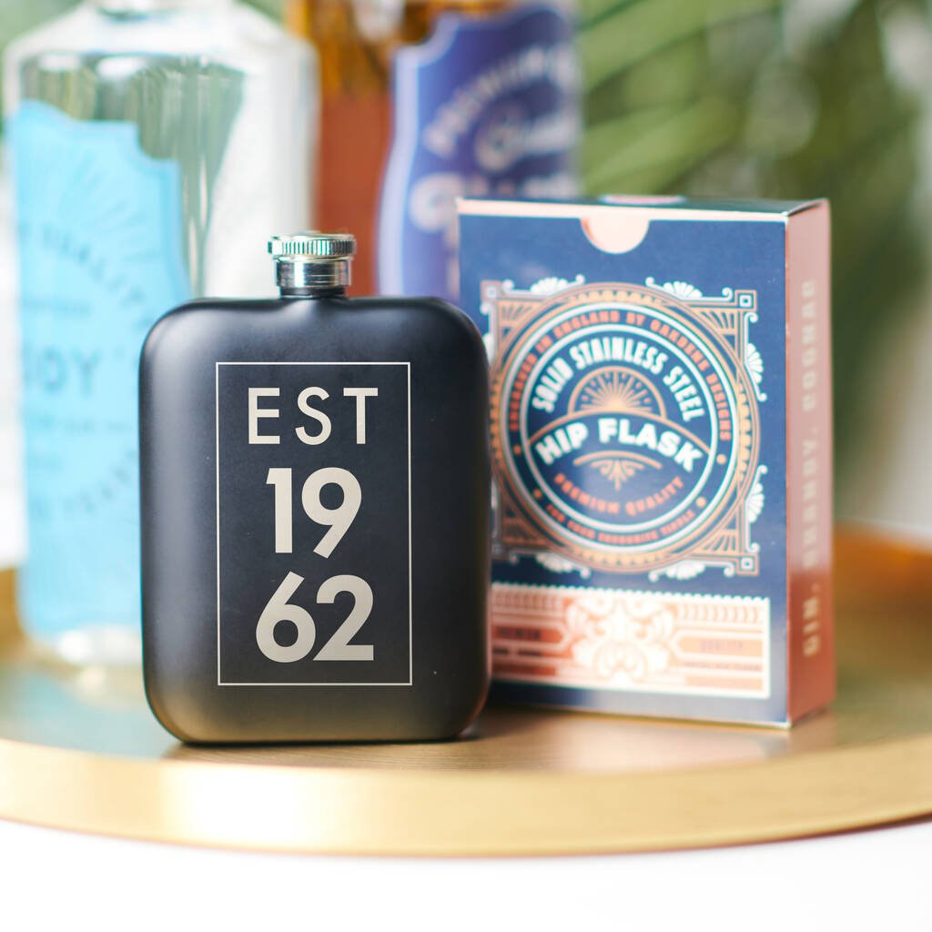 Oakdene Designs Food / Drink Personalised 60th Birthday Year Hip Flask