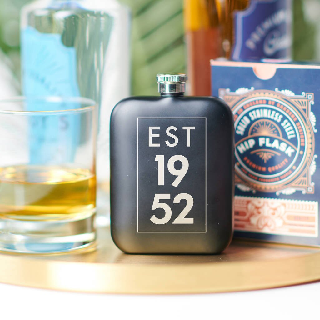 Oakdene Designs Food / Drink Personalised 70th Birthday Year Hip Flask