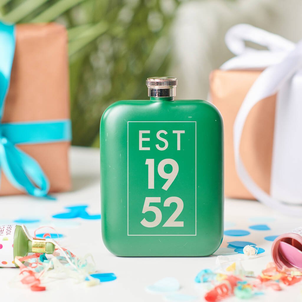 Oakdene Designs Food / Drink Personalised 70th Birthday Year Hip Flask