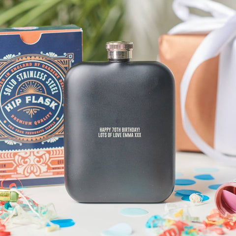 Oakdene Designs Food / Drink Personalised 70th Birthday Year Hip Flask