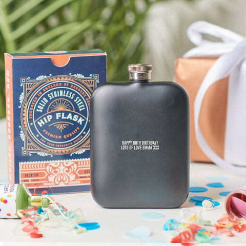 Oakdene Designs Food / Drink Personalised 80th Birthday Year Hip Flask