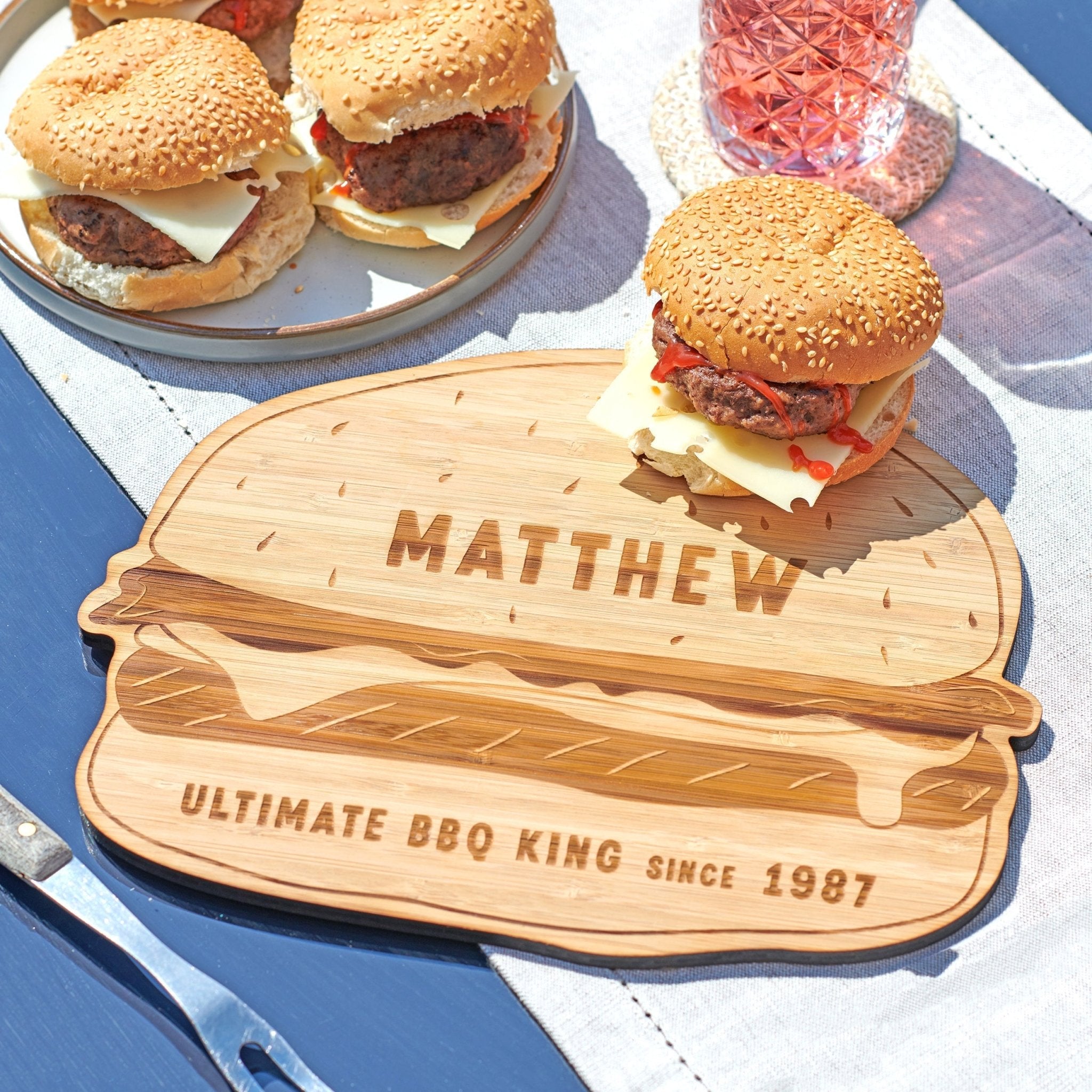 Oakdene Designs Food / Drink Personalised Bamboo Burger Chopping Board