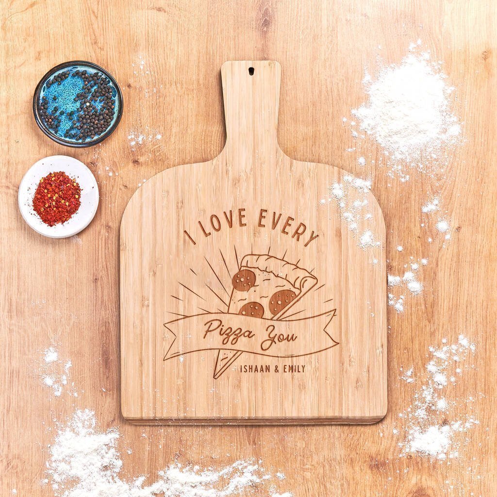 Oakdene Designs Food / Drink Personalised Bamboo Couples Pizza Peel