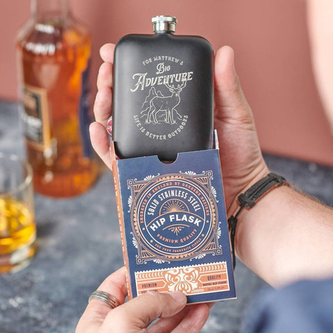 Oakdene Designs Food / Drink Personalised Big Adventure Hip Flask