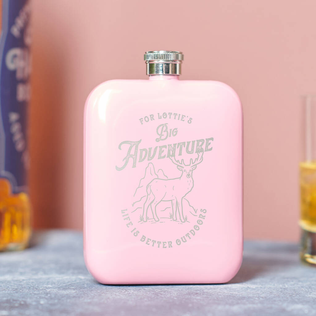 Oakdene Designs Food / Drink Personalised Big Adventure Hip Flask