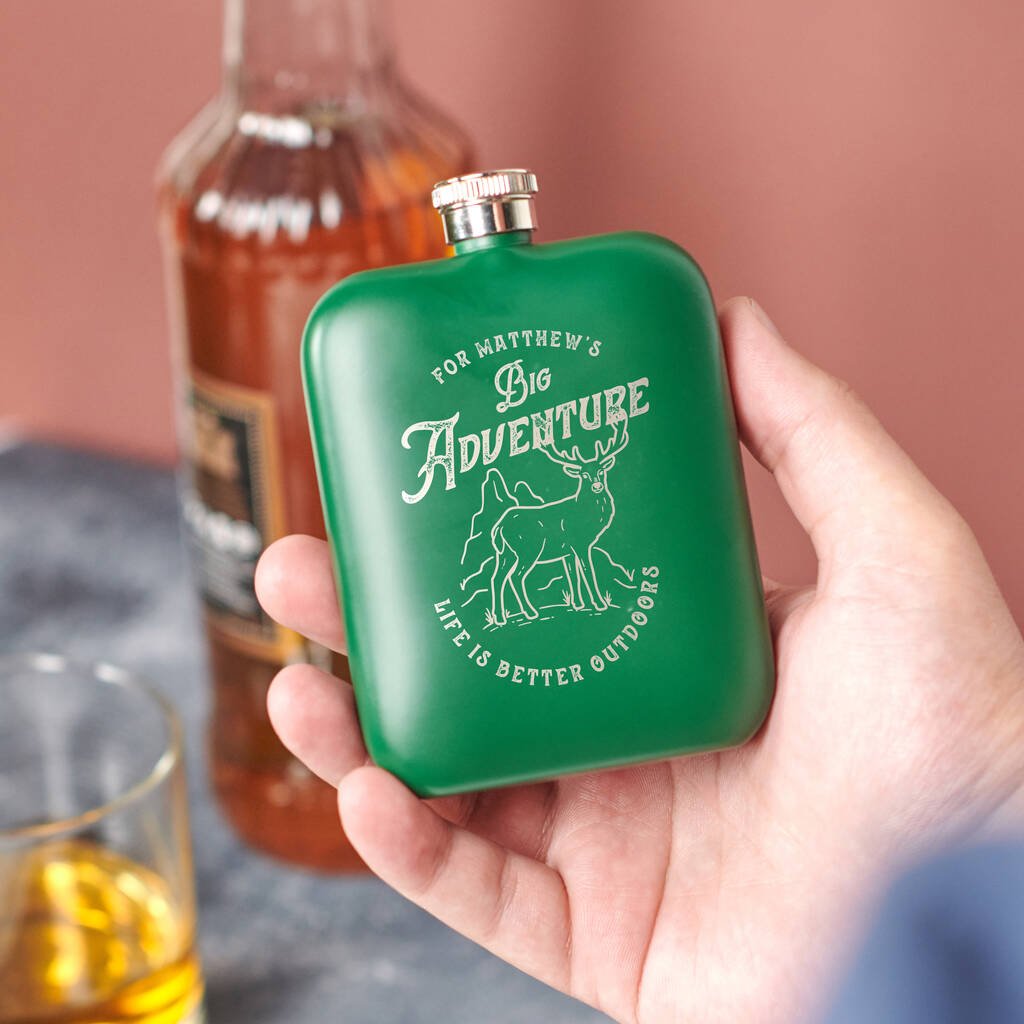 Oakdene Designs Food / Drink Personalised Big Adventure Hip Flask