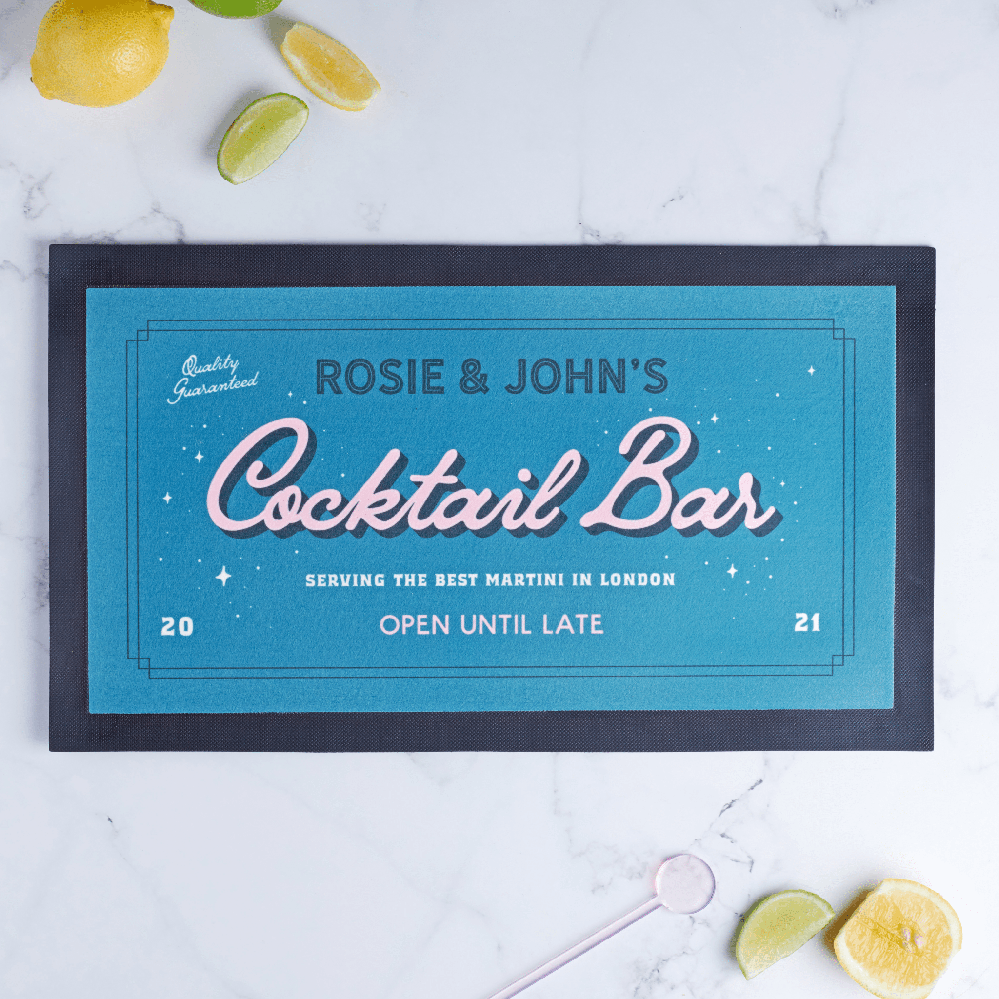 Oakdene Designs Food / Drink Personalised Cocktail Bar Runner