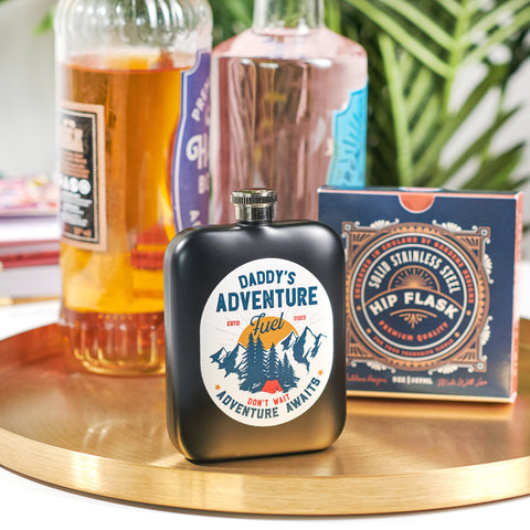 Oakdene Designs Food / Drink Personalised Colourful Adventure Fuel Hip Flask