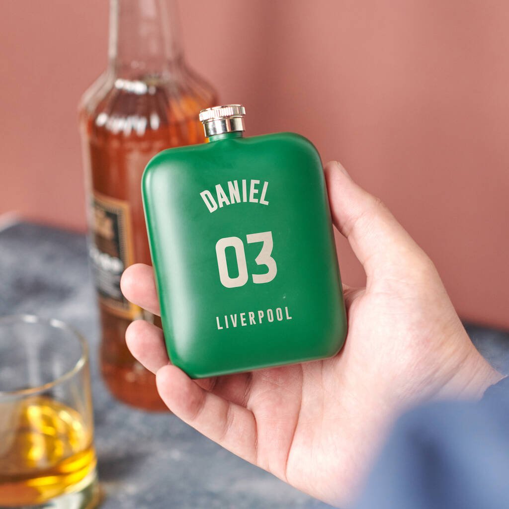 Oakdene Designs Food / Drink Personalised Football Shirt Hip Flask