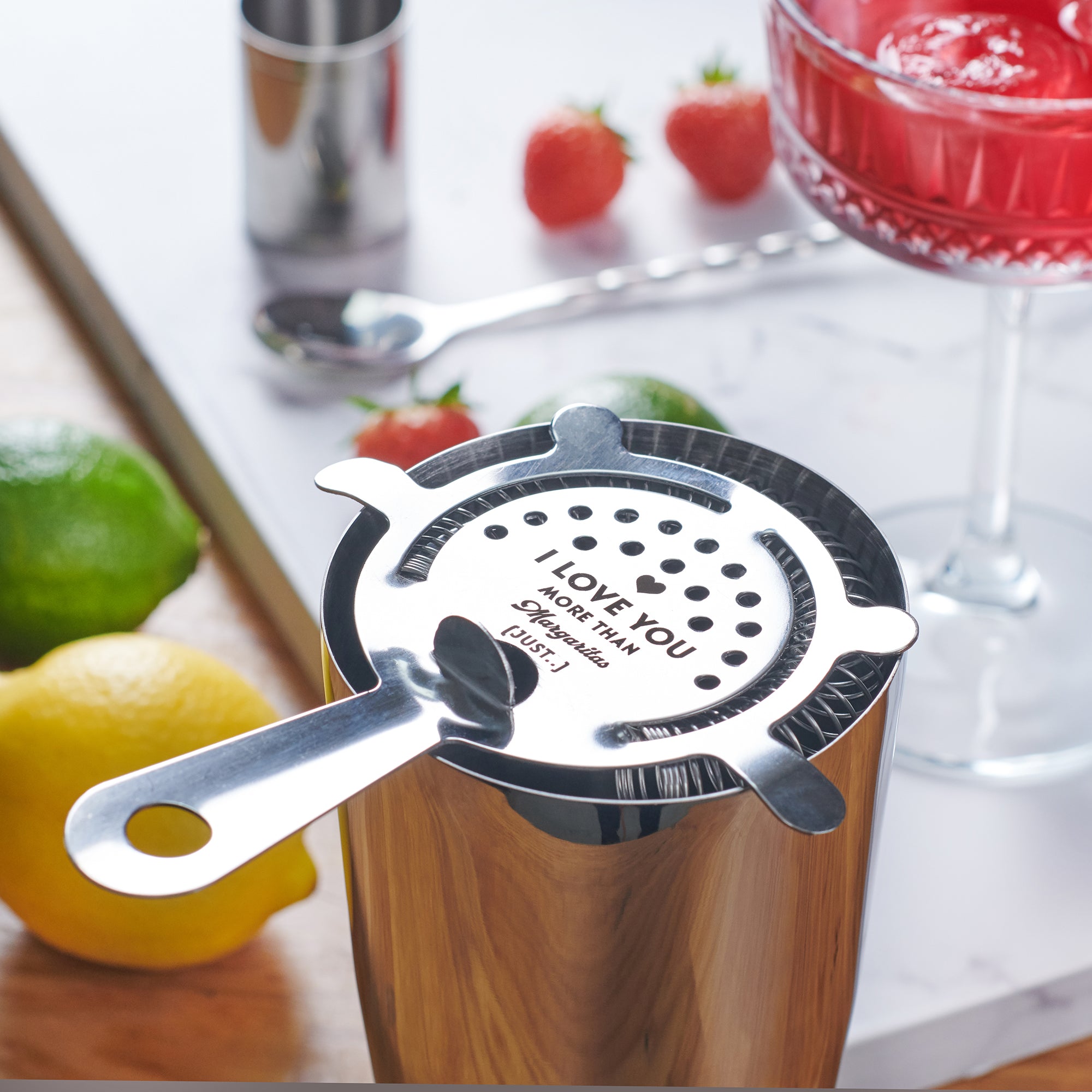 Oakdene Designs Food / Drink Personalised 'I Love You More' Couples Cocktail Pourer