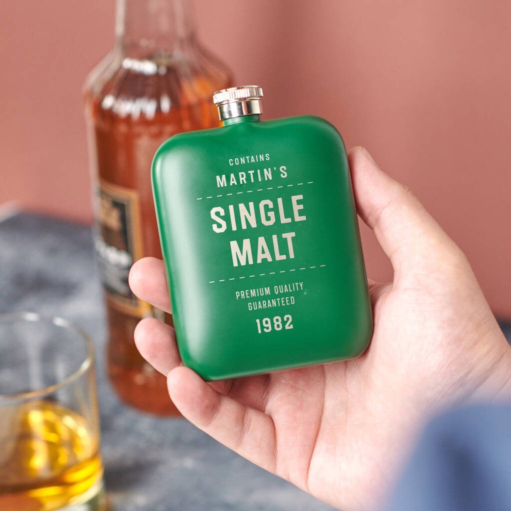 Oakdene Designs Food / Drink Personalised Modern Hip Flask