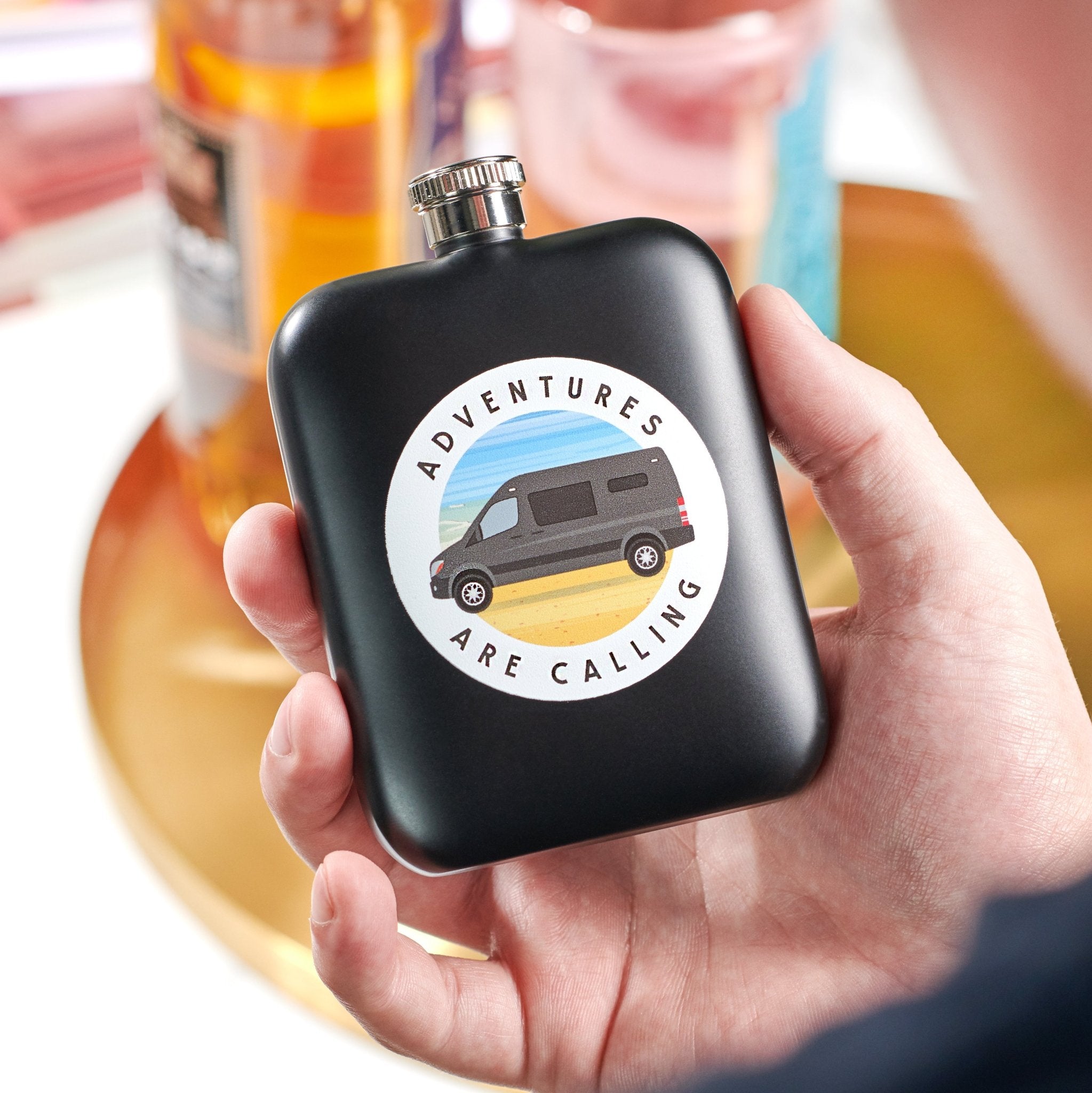 Oakdene Designs Food / Drink Personalised Motorhome Adventures Hip Flask