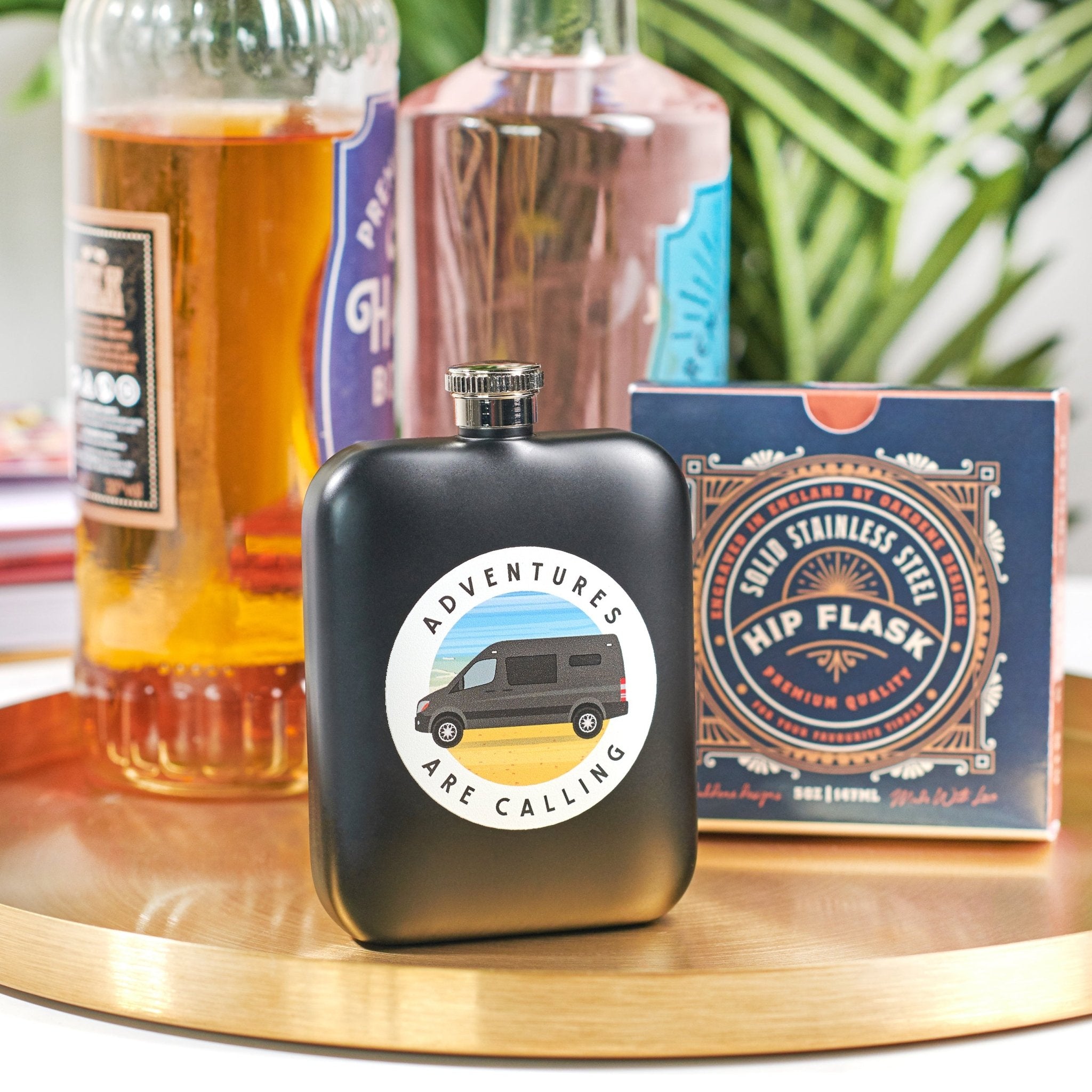 Oakdene Designs Food / Drink Personalised Motorhome Adventures Hip Flask