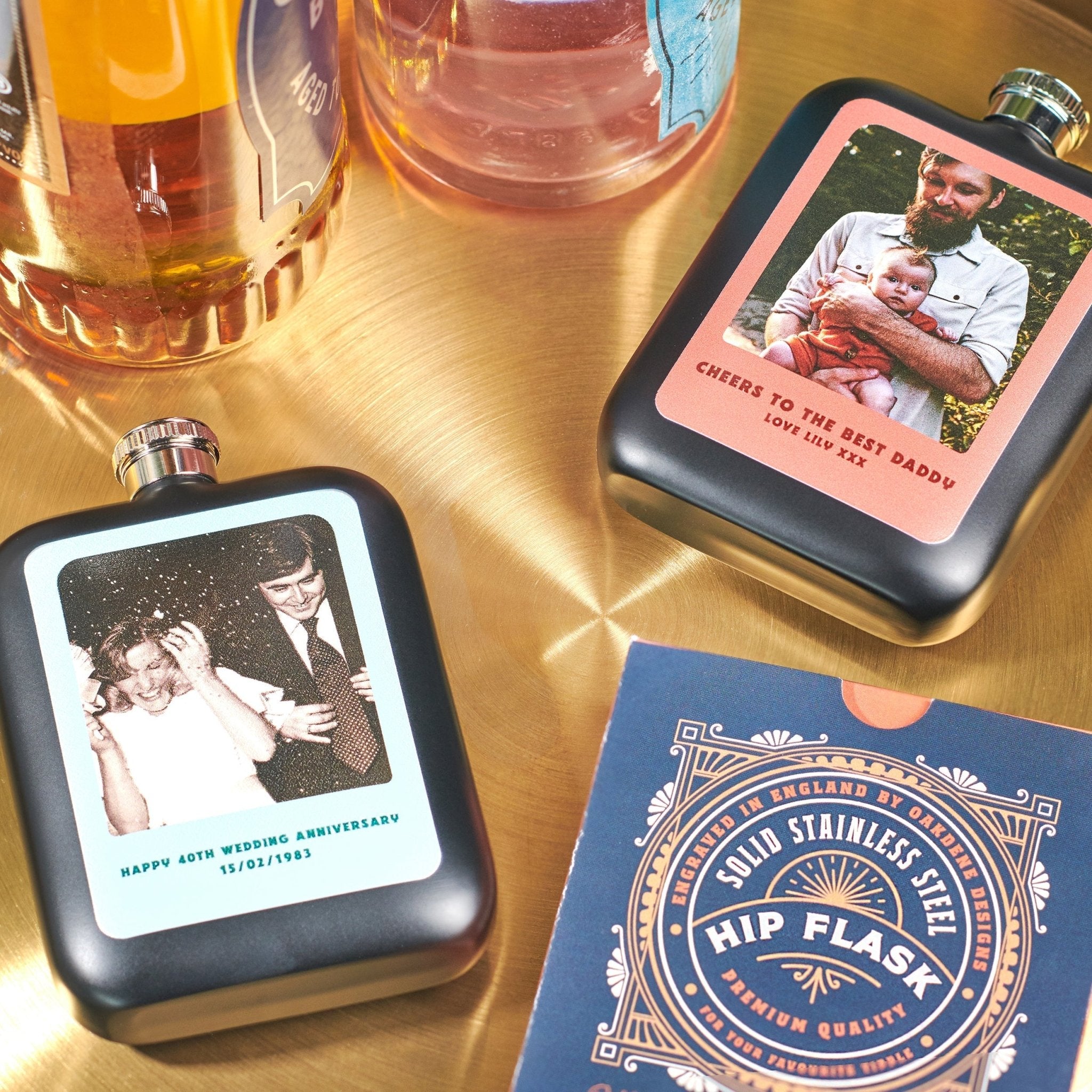 Oakdene Designs Food / Drink Personalised Photo Hip Flask