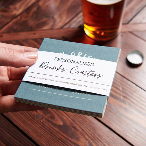 Oakdene Designs Food / Drink Personalised Set Of Six Beer Mats