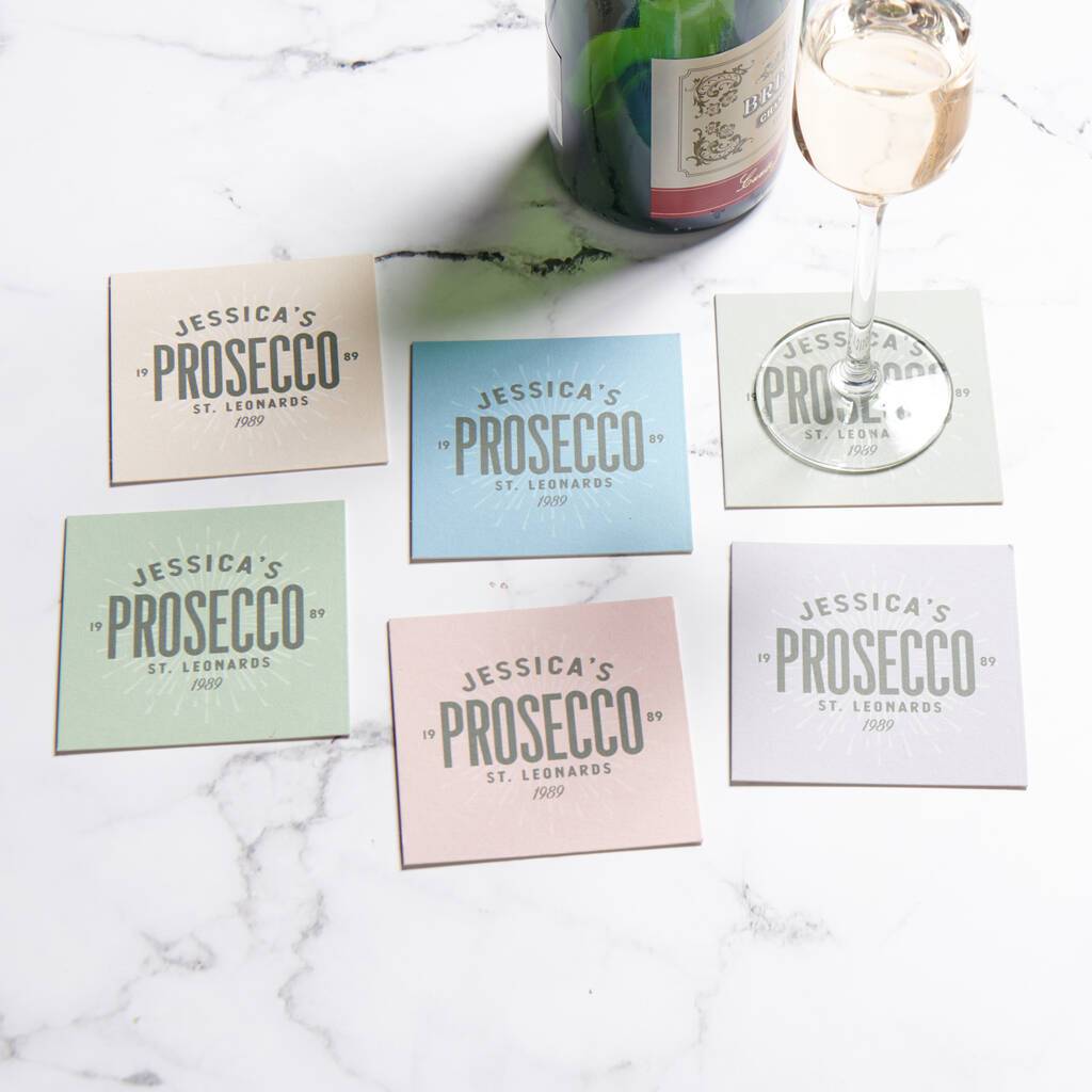 Oakdene Designs Food / Drink Personalised Set Of Six Beer Mats