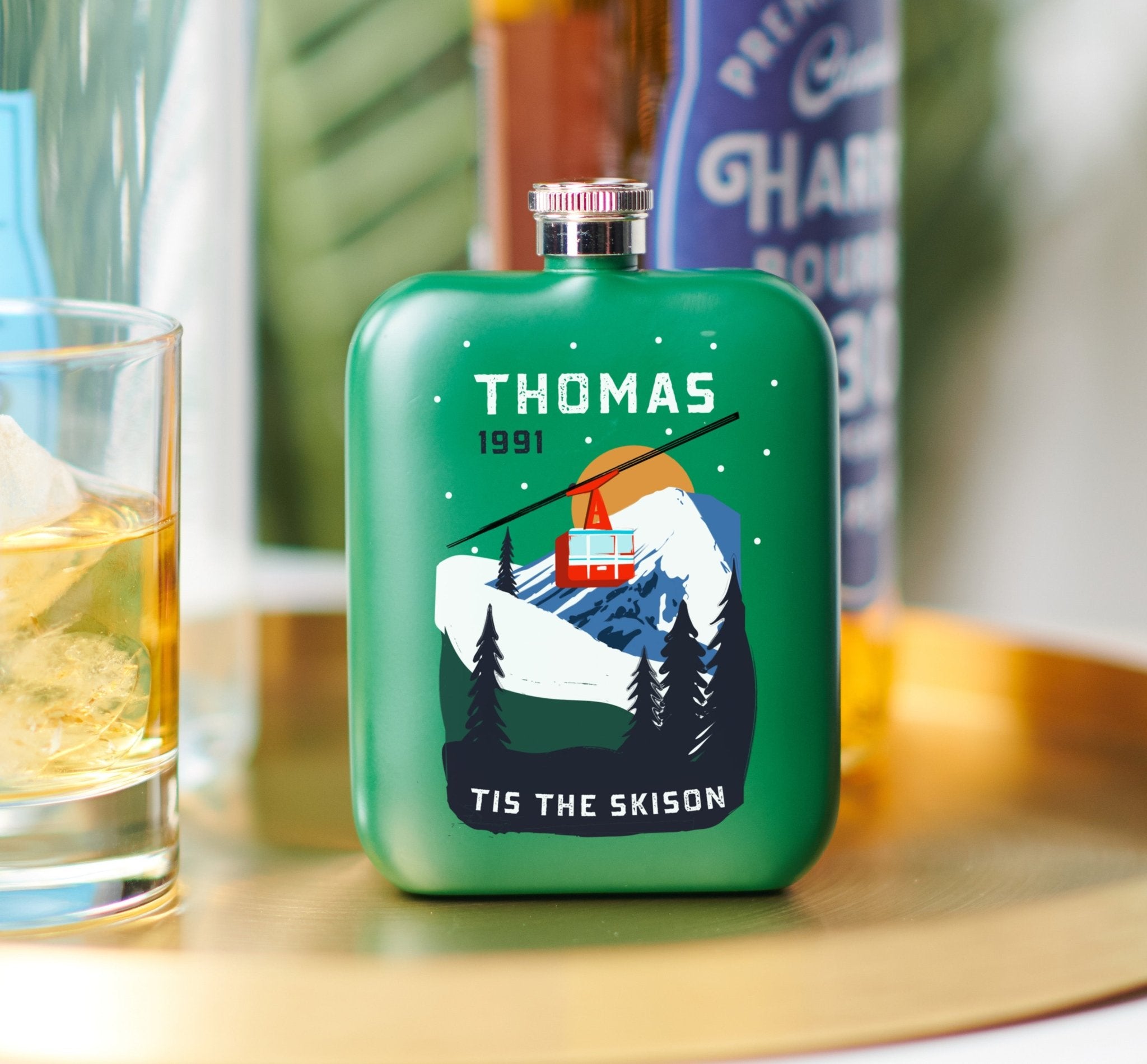 Oakdene Designs Food / Drink Personalised Ski Hip Flask