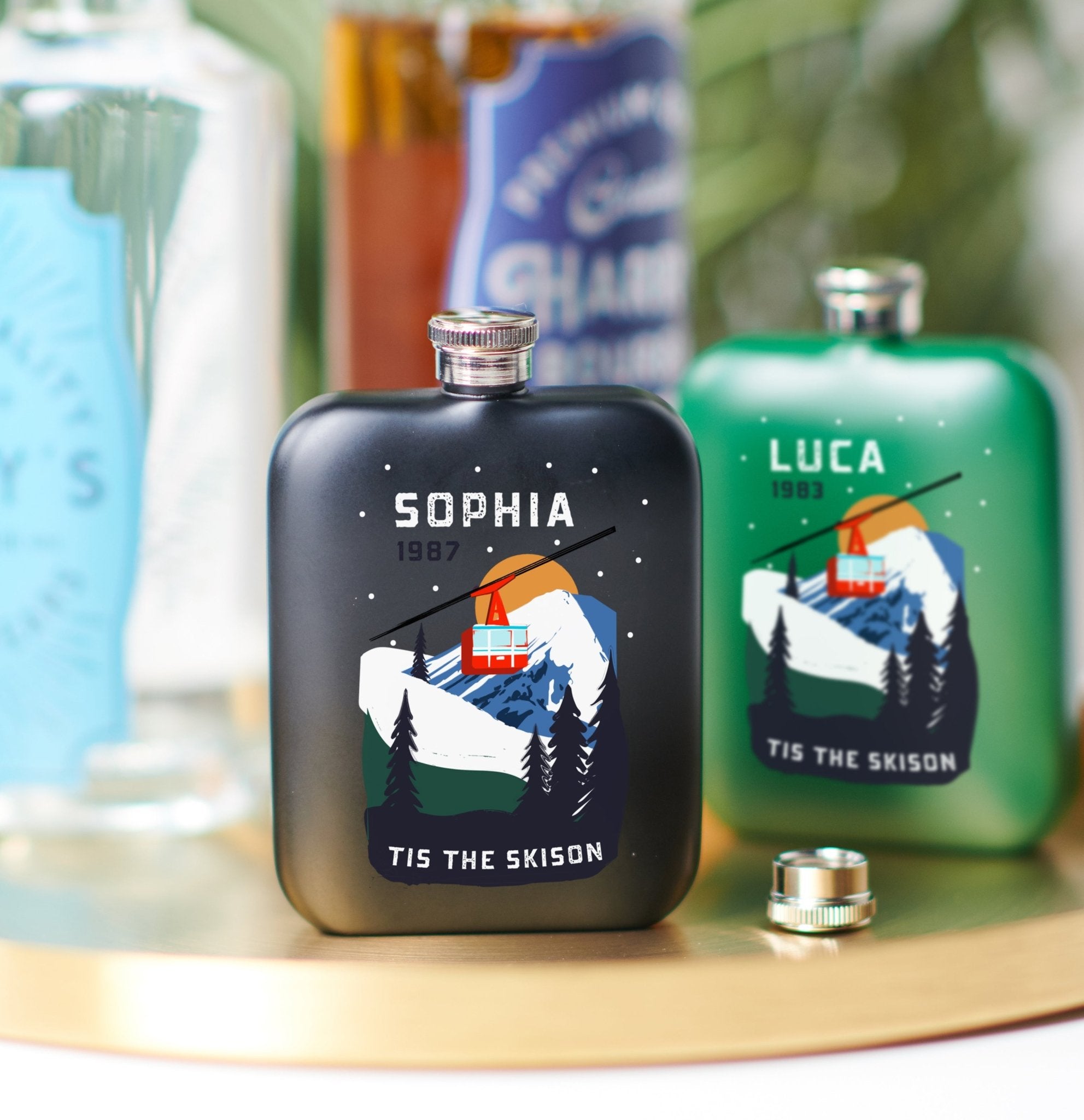 Oakdene Designs Food / Drink Personalised Ski Hip Flask