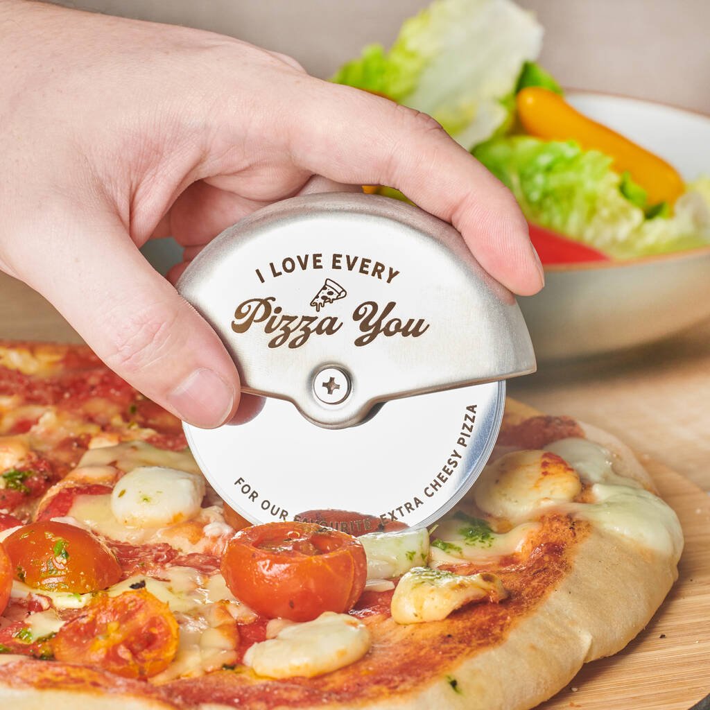 Oakdene Designs Food / Drink Personalised Stainless Steel Couples Pizza Cutter