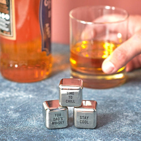 Oakdene Designs Food / Drink Personalised Stainless Steel Whisky Cubes in a Bag