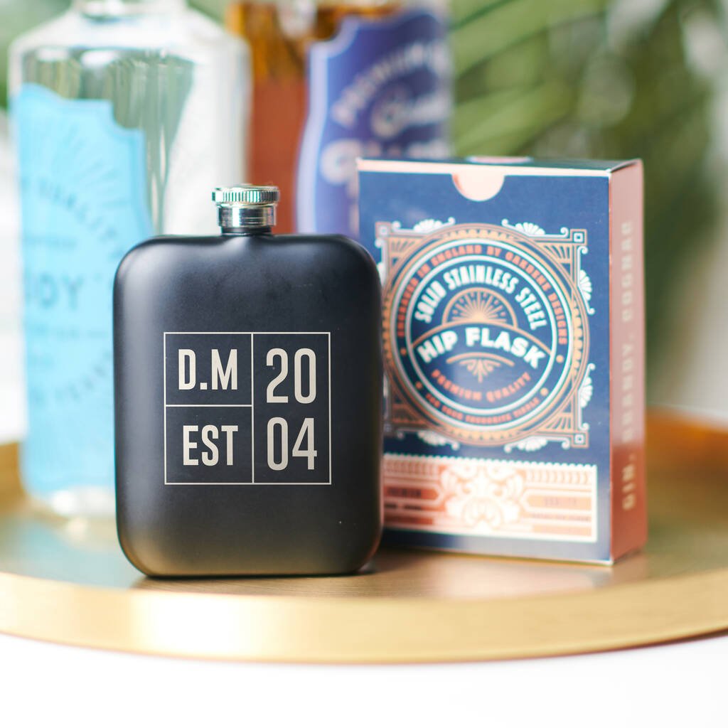 Oakdene Designs Food / Drink Personalised Year Metal Hip Flask