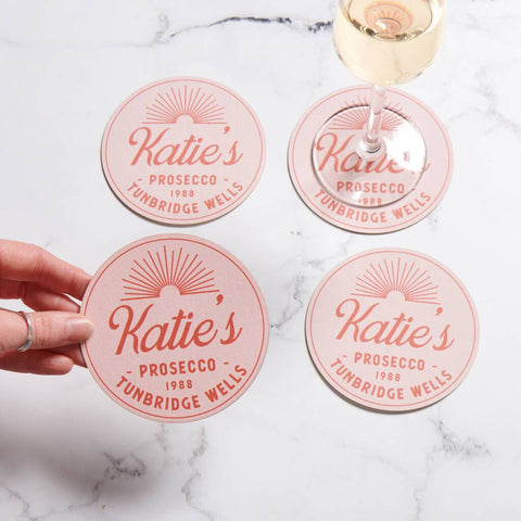 Oakdene Designs Food / Drink Set Of Four Personalised Vintage Style Beer Mats