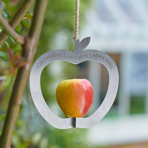 Oakdene Designs Garden Personalised Apple Shape Metal Bird Feeder