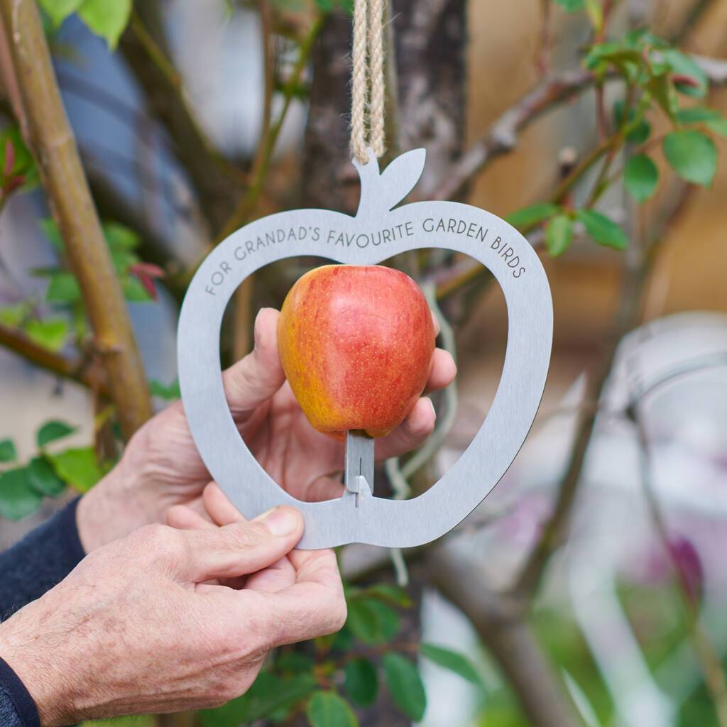 Oakdene Designs Garden Personalised Apple Shape Metal Bird Feeder