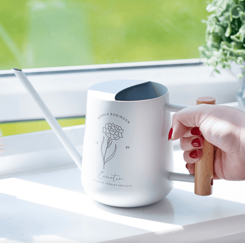 Oakdene Designs Garden Personalised Birth Flower Home Indoor Watering Can