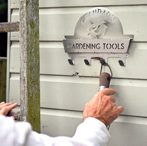 Oakdene Designs Garden Personalised Metal Gardening Tool Rack