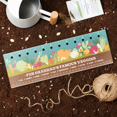 Oakdene Designs Garden Personalised Wooden Plant Seed Gardening Ruler