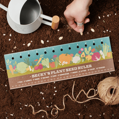 Oakdene Designs Garden Personalised Wooden Plant Seed Gardening Ruler