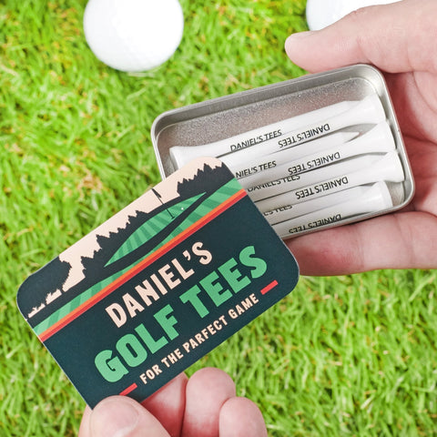 Oakdene Designs Golf Accessories Personalised Set Of Golf Tees In Tin